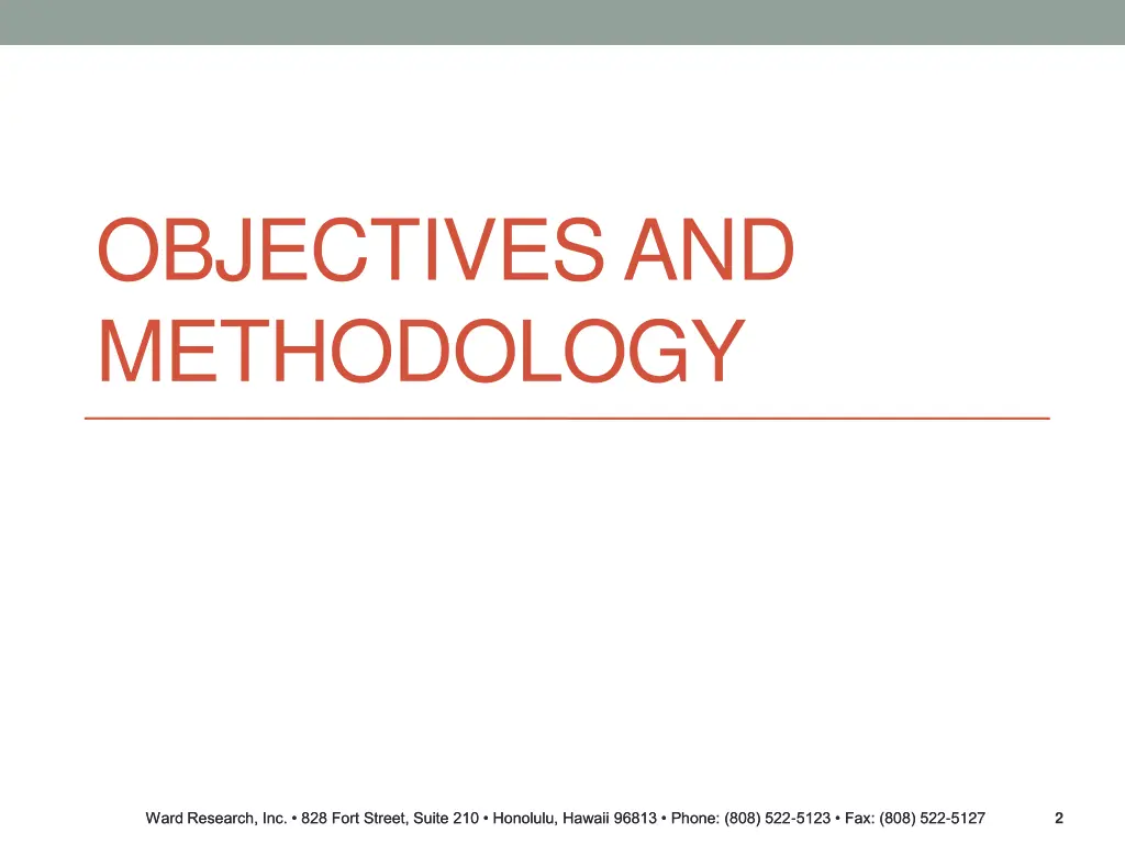 objectives and methodology