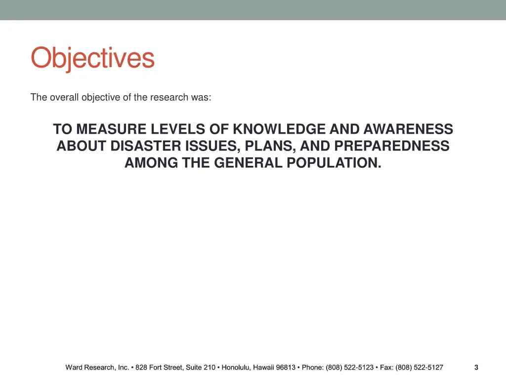 objectives
