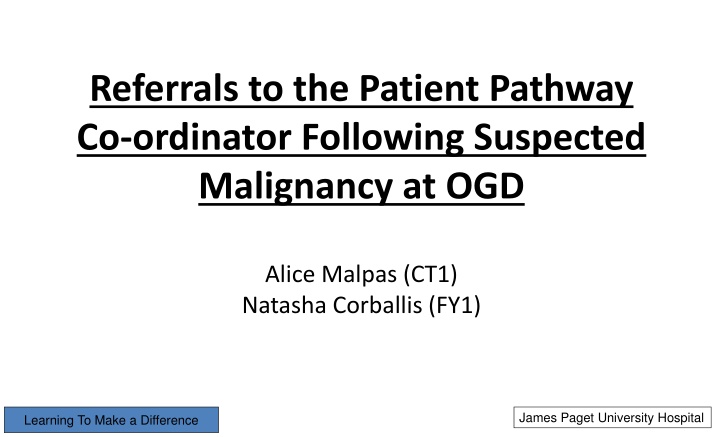 referrals to the patient pathway co ordinator
