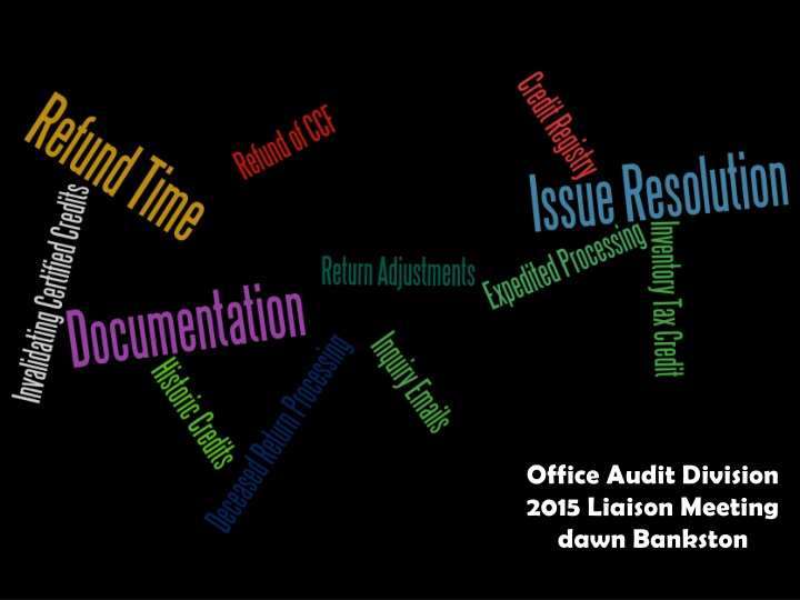 office audit division 2015 liaison meeting dawn