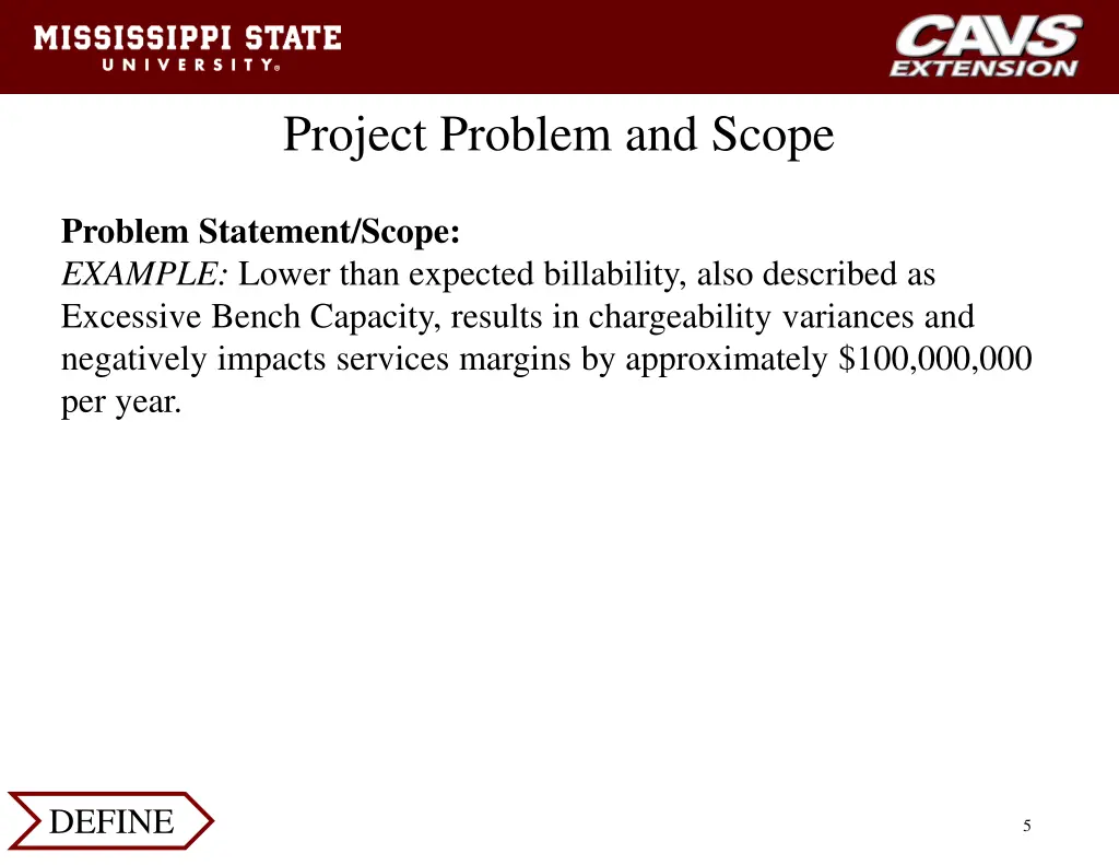 project problem and scope