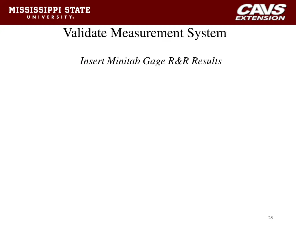 validate measurement system