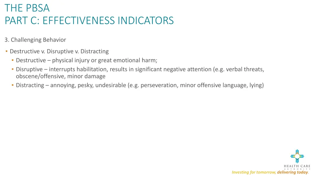 the pbsa part c effectiveness indicators 5