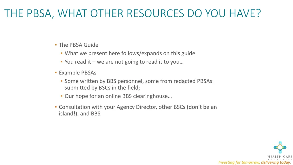the pbsa what other resources do you have