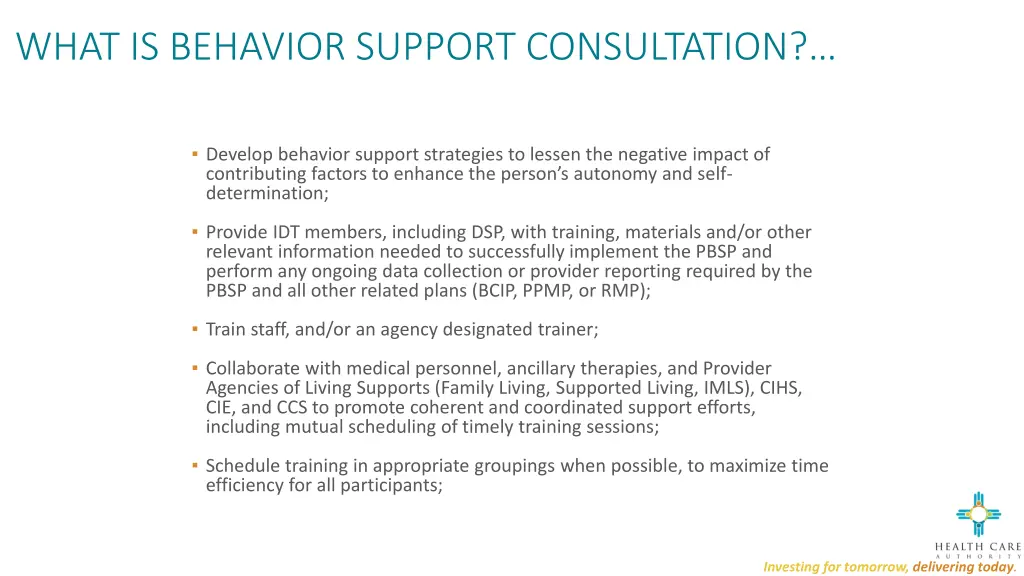 what is behavior support consultation 1