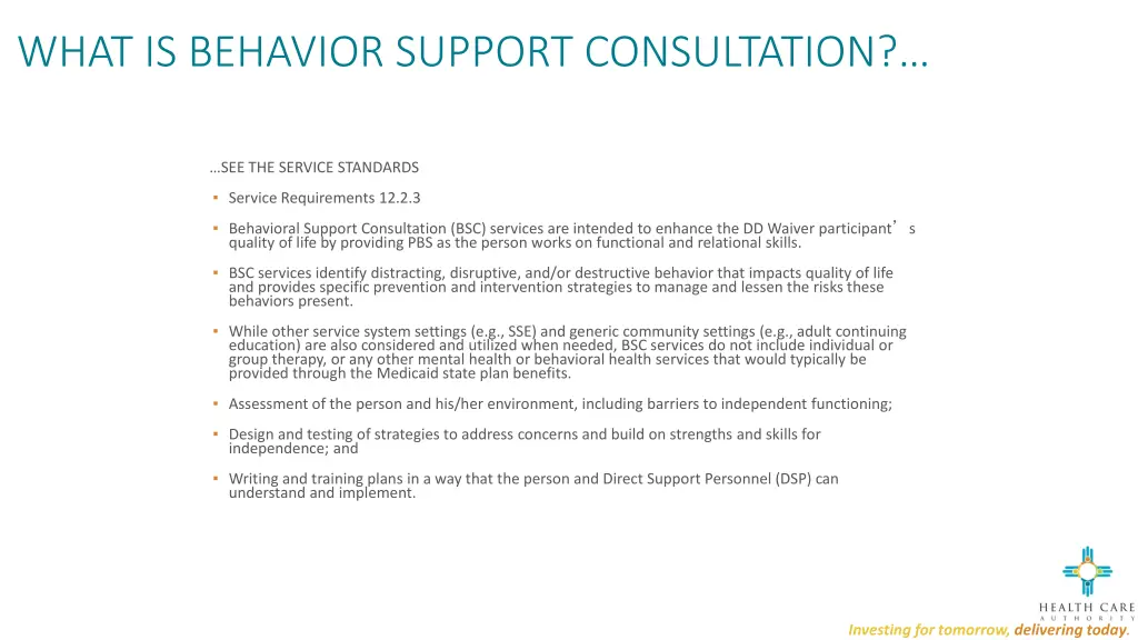 what is behavior support consultation