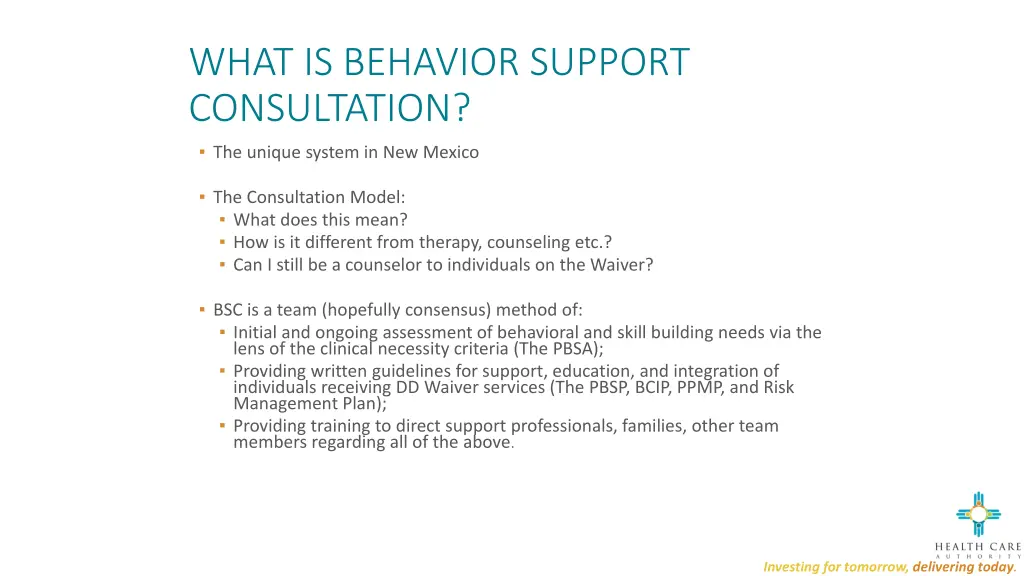 what is behavior support consultation the unique
