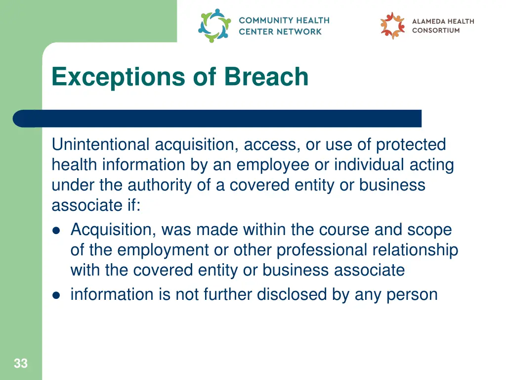 exceptions of breach