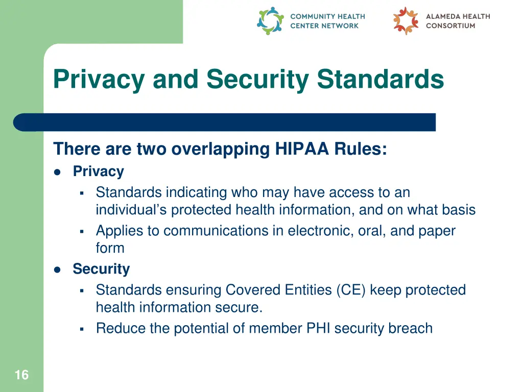 privacy and security standards