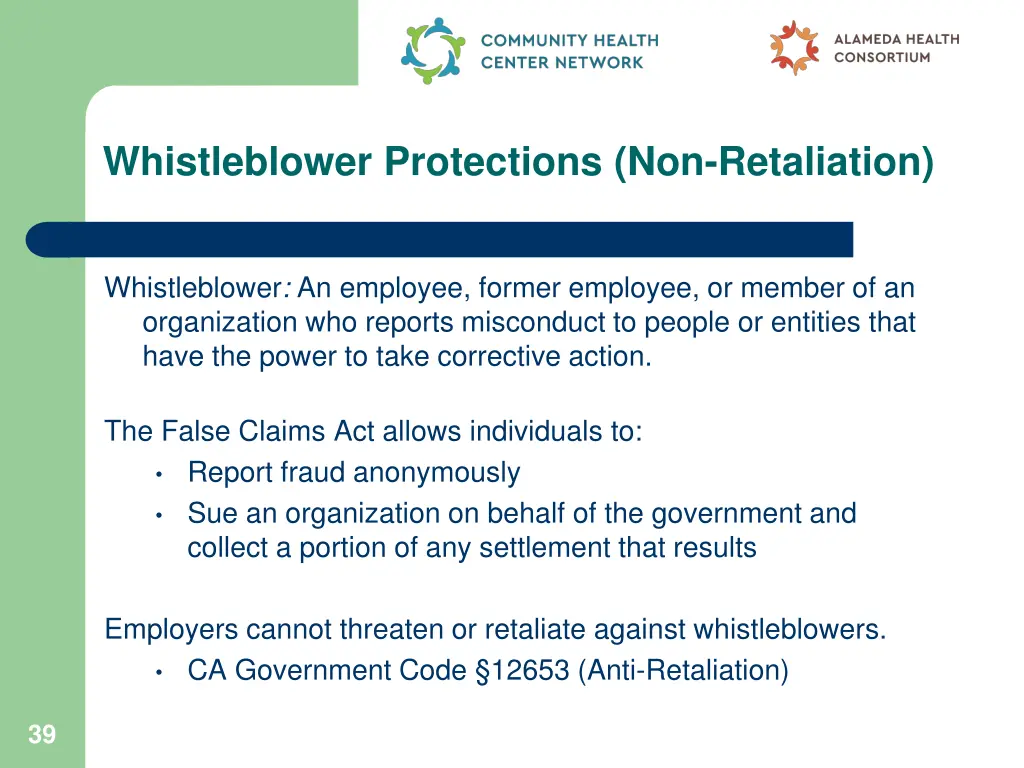 whistleblower protections non retaliation