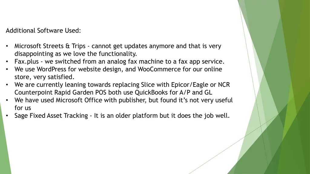 additional software used