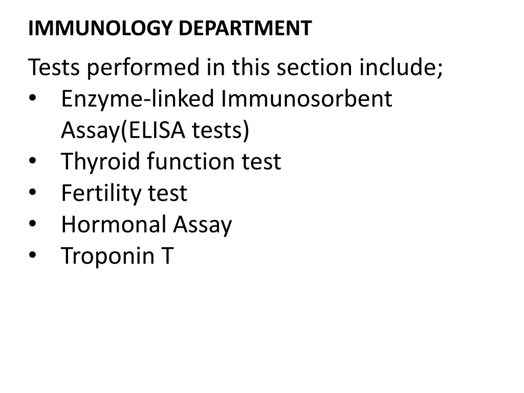immunology department