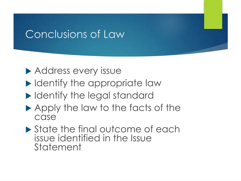 conclusions of law