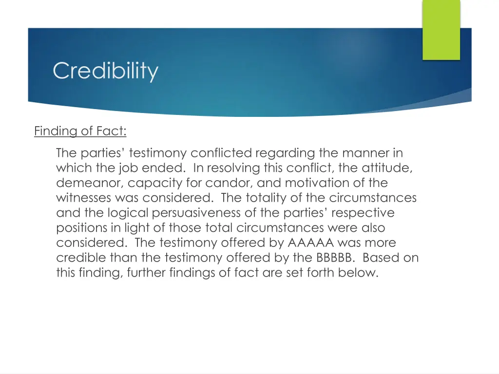credibility