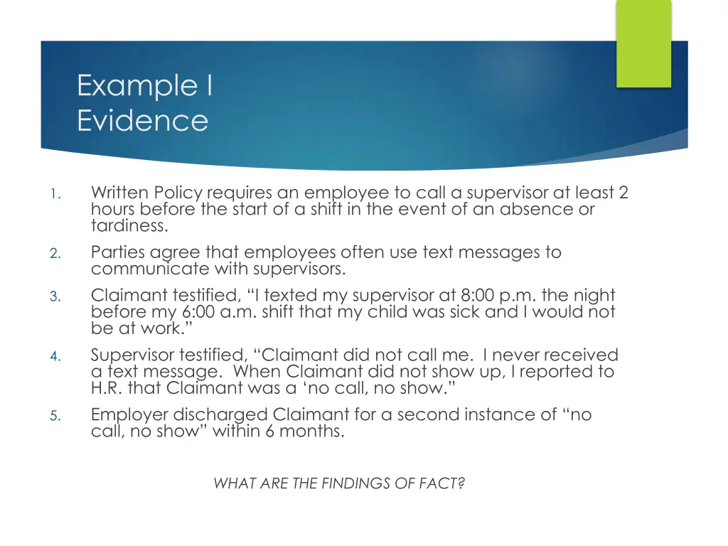 example i evidence