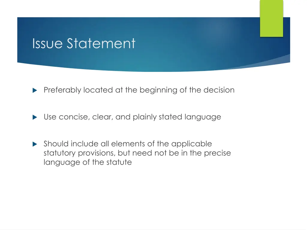 issue statement