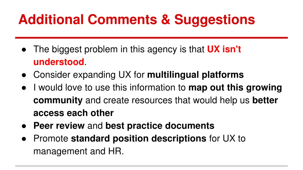 additional comments suggestions