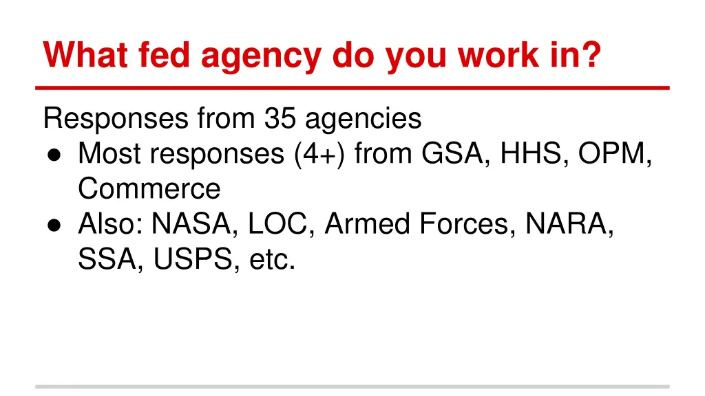 what fed agency do you work in