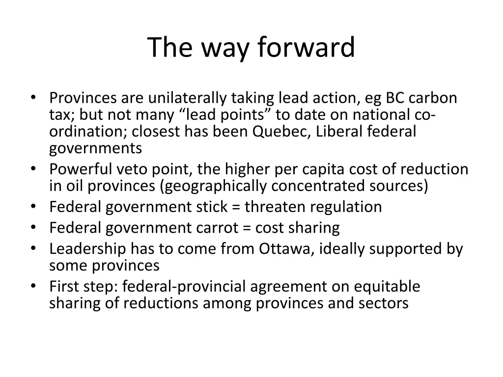 the way forward