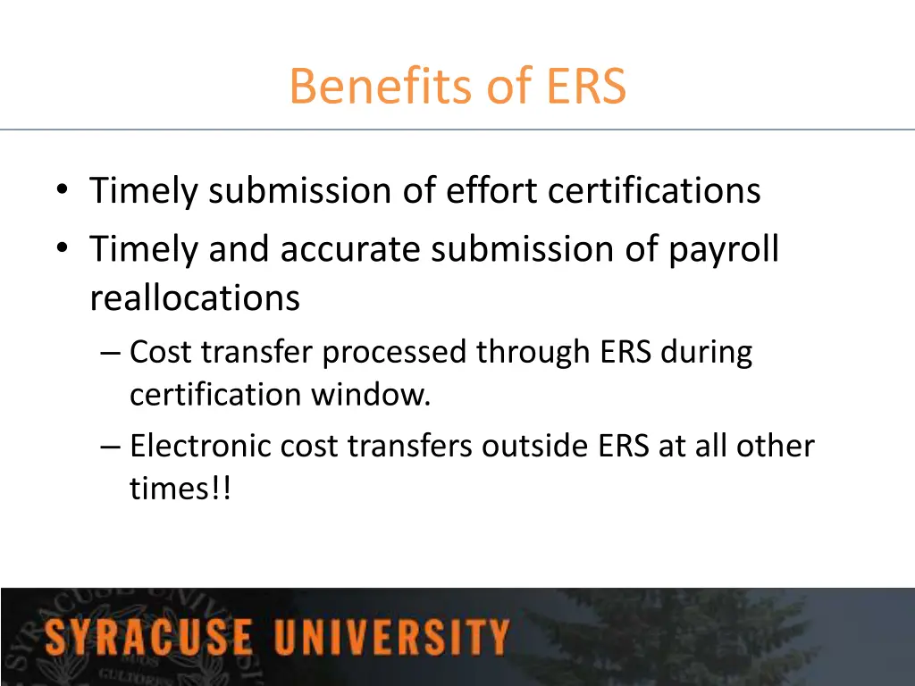 benefits of ers