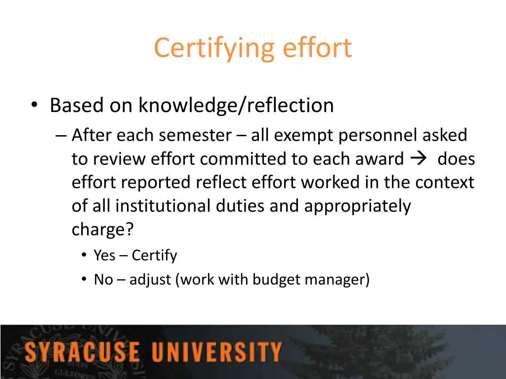 certifying effort