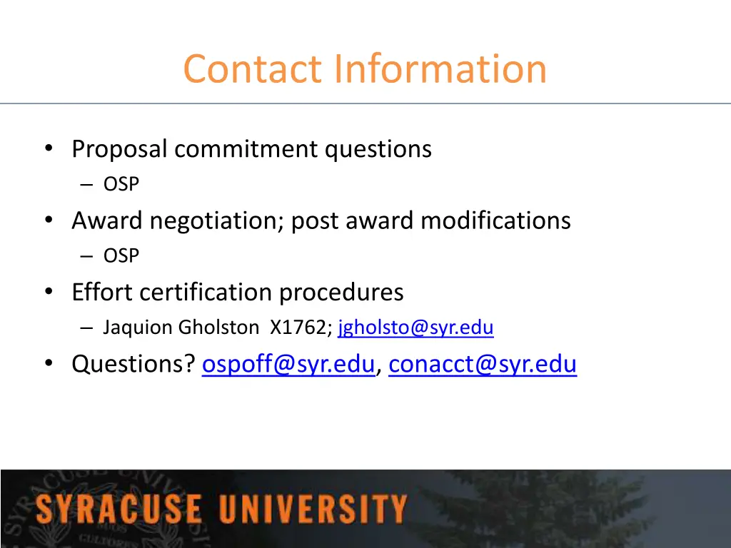 contact information