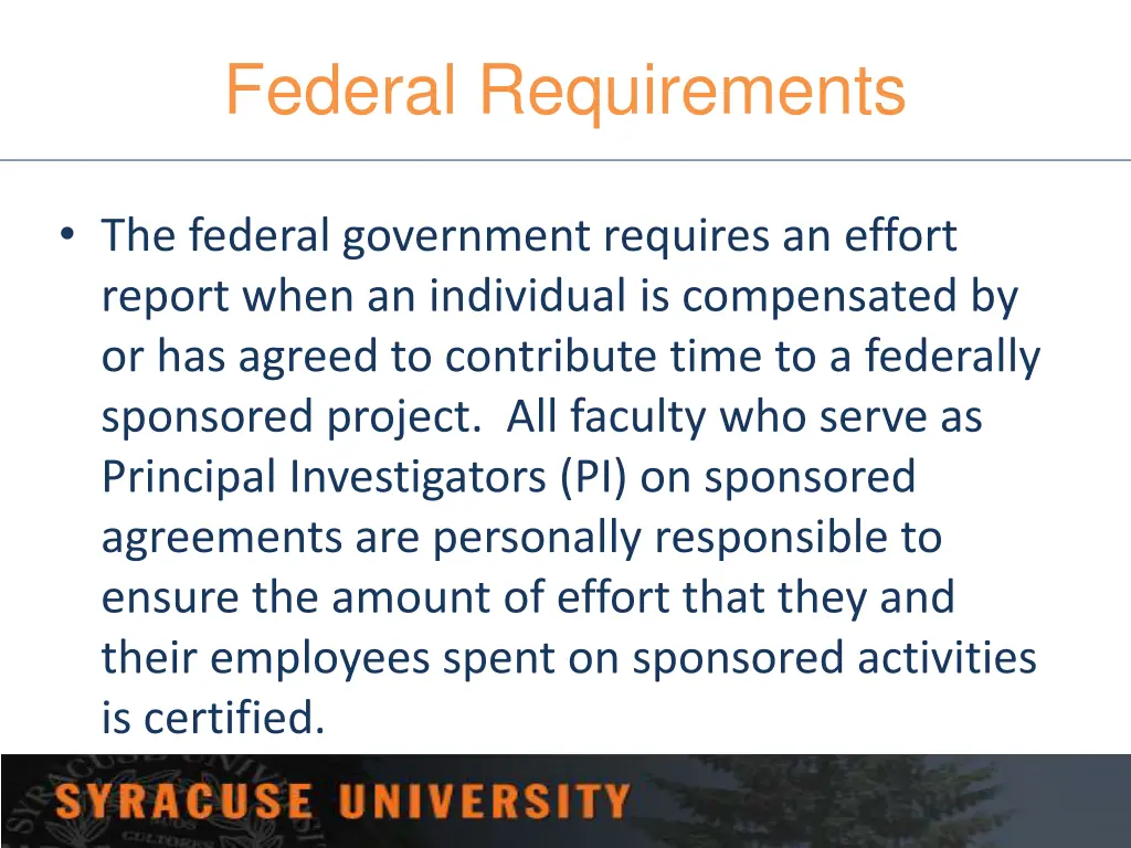 federal requirements