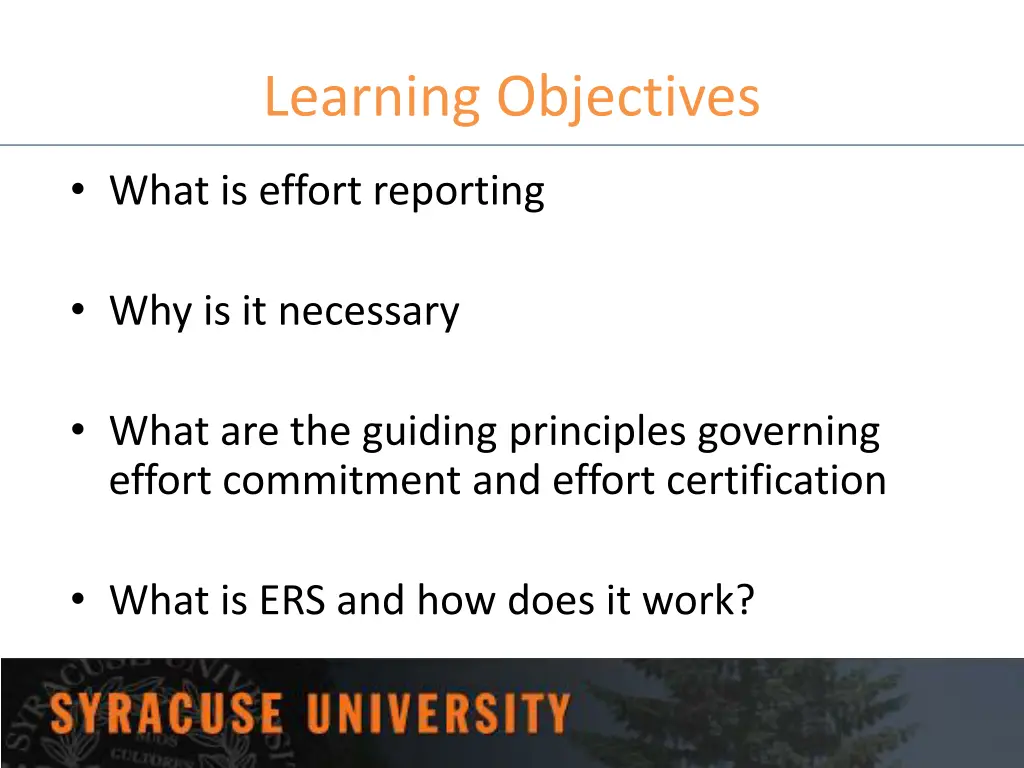 learning objectives