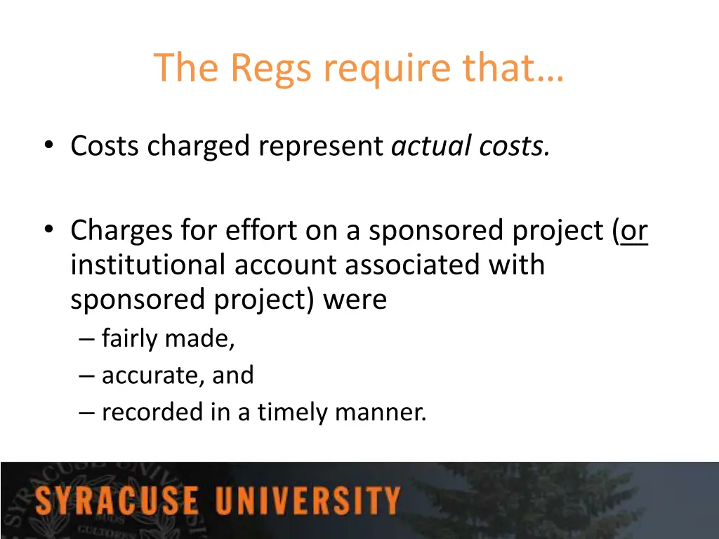 the regs require that 1