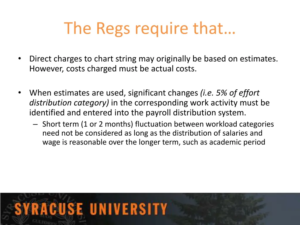the regs require that 2