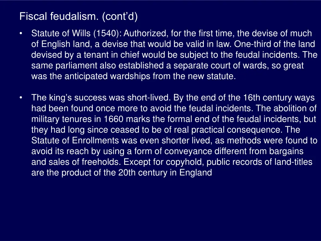 fiscal feudalism cont d 1