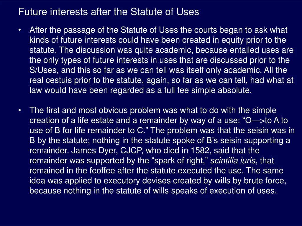 future interests after the statute of uses