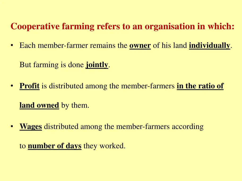 cooperative farming refers to an organisation