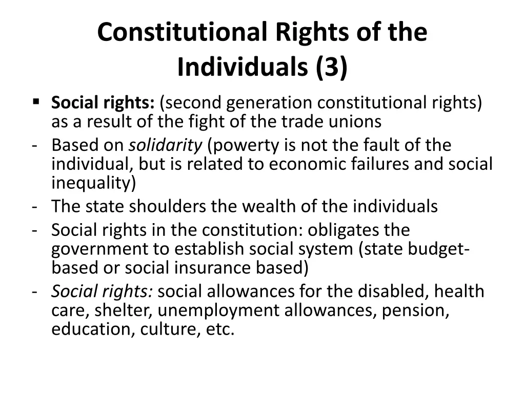 constitutional rights of the individuals 3 social