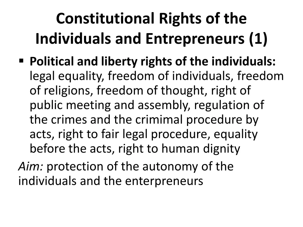 constitutional rights of the individuals