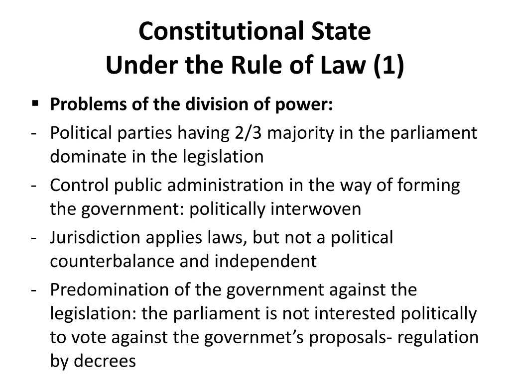 constitutional state under the rule of law 1