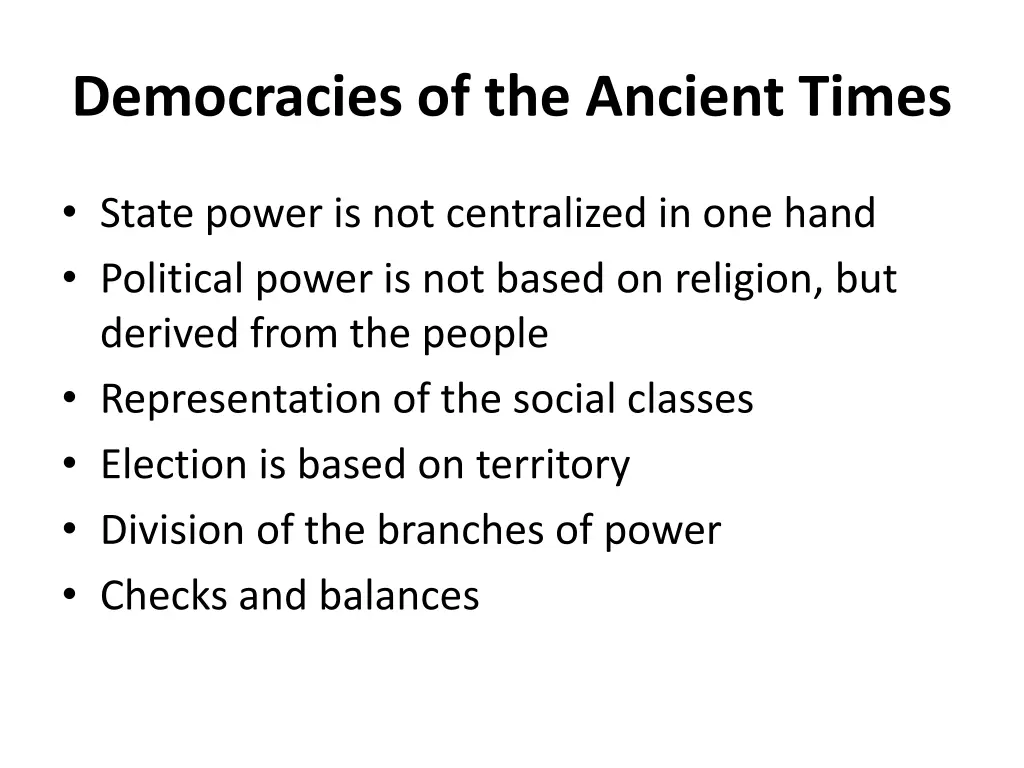 democracies of the ancient times