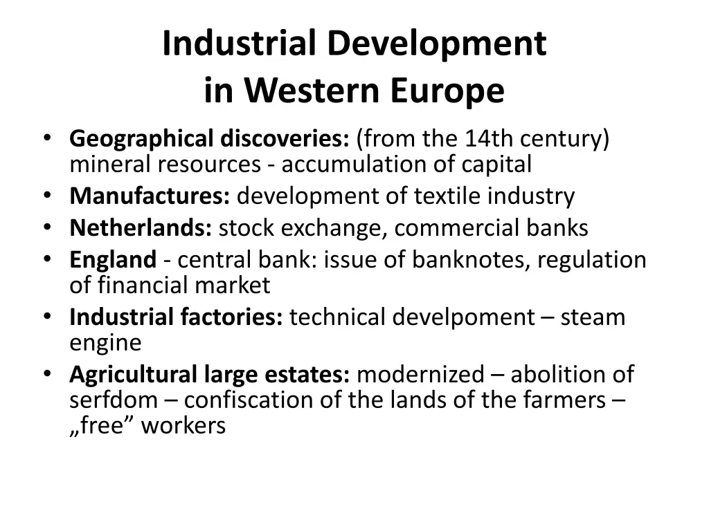industrial development in western europe
