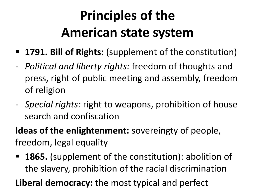 principles of the american state system