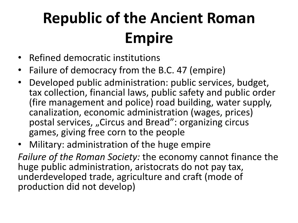 republic of the ancient roman empire refined