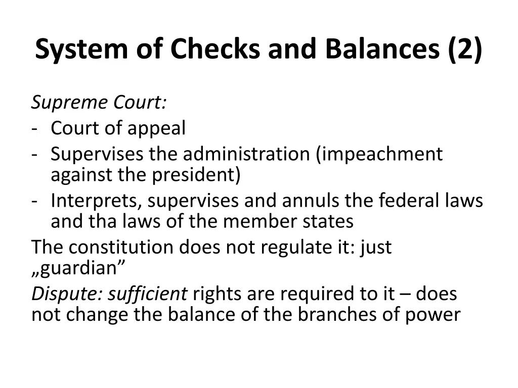 system of checks and balances 2