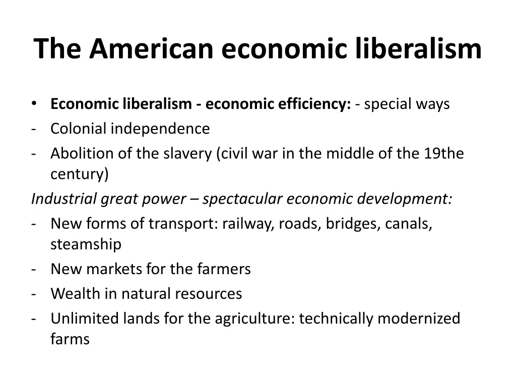 the american economic liberalism