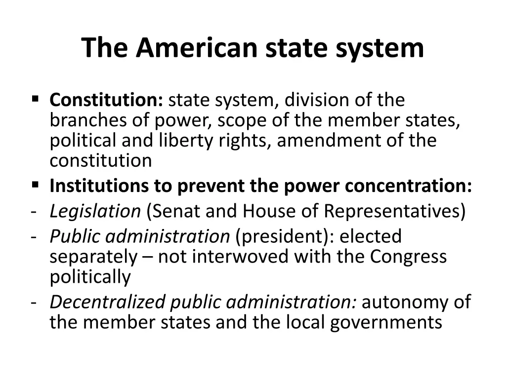 the american state system