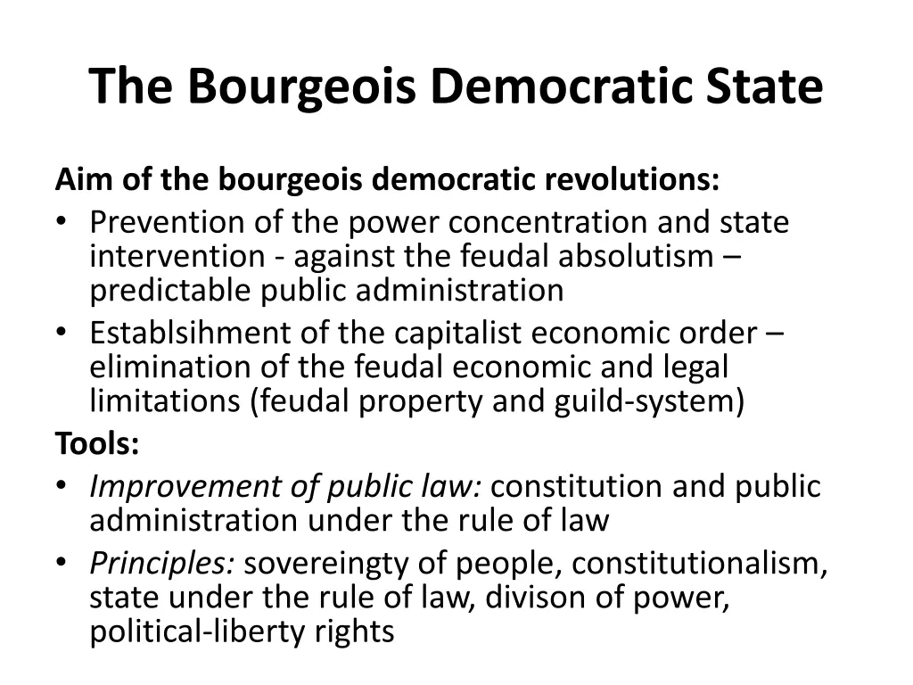 the bourgeois democratic state