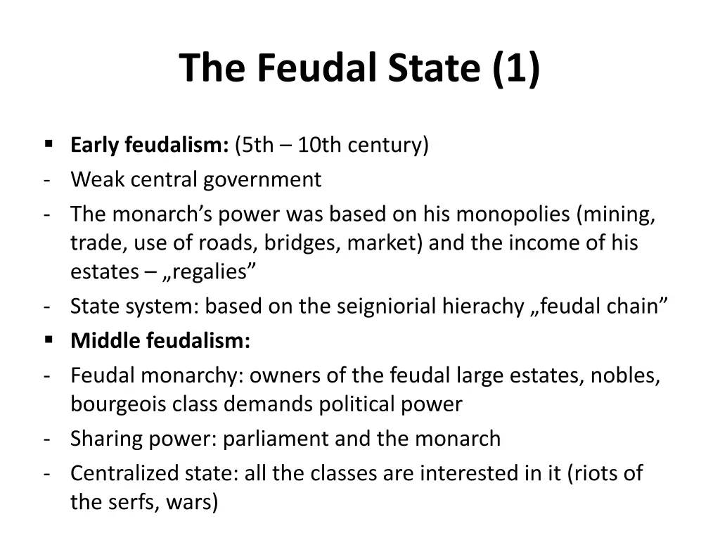 the feudal state 1