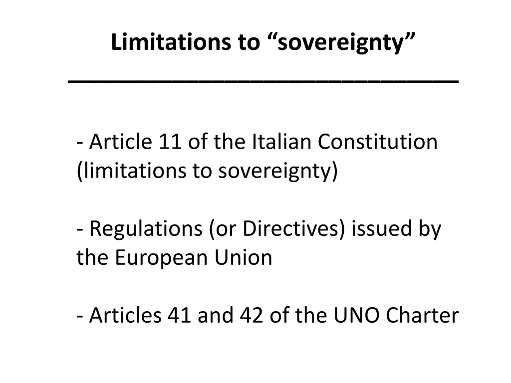 limitations to sovereignty