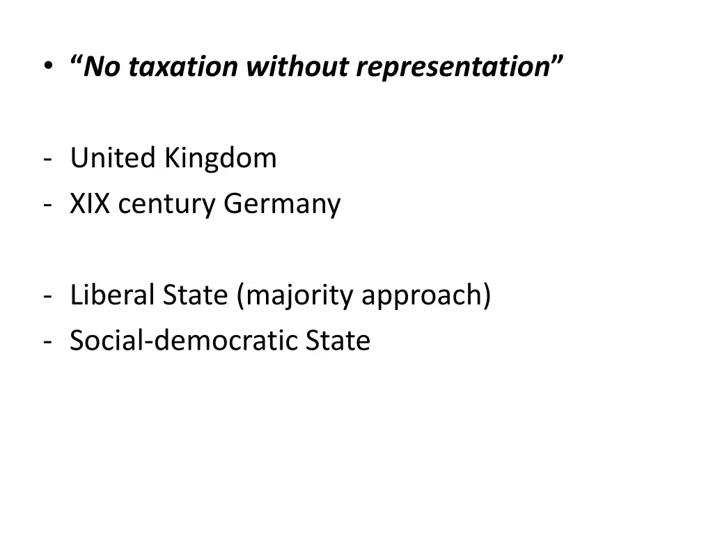no taxation without representation