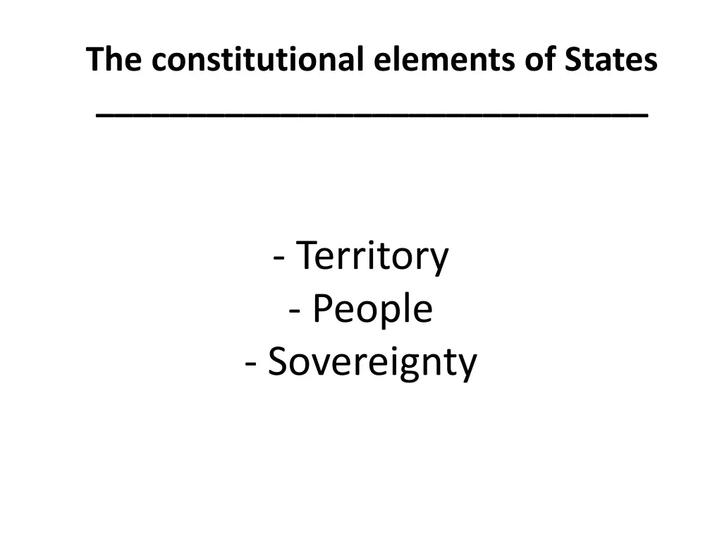 the constitutional elements of states