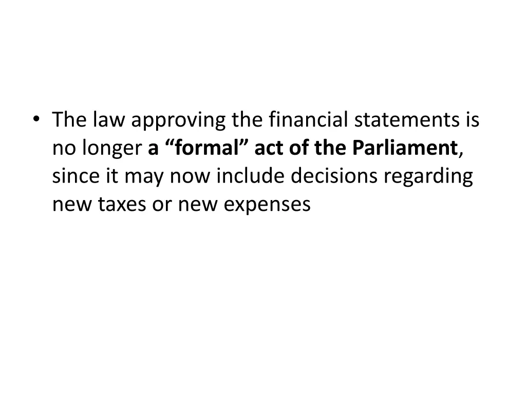 the law approving the financial statements