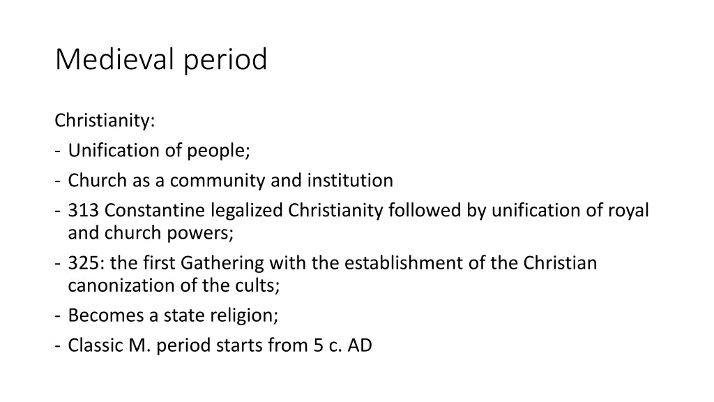 medieval period